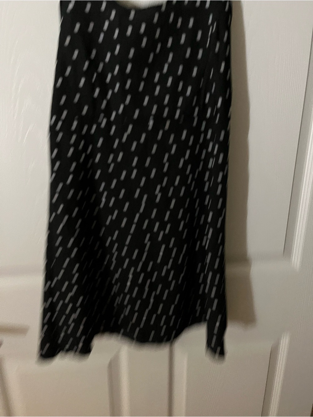 Black Maxi Skirt with White Dash Print